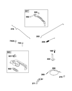 Controls Group Diagram and Parts List for 103M02-0120-H5 100000 - 19Z999 Briggs and Stratton Engine